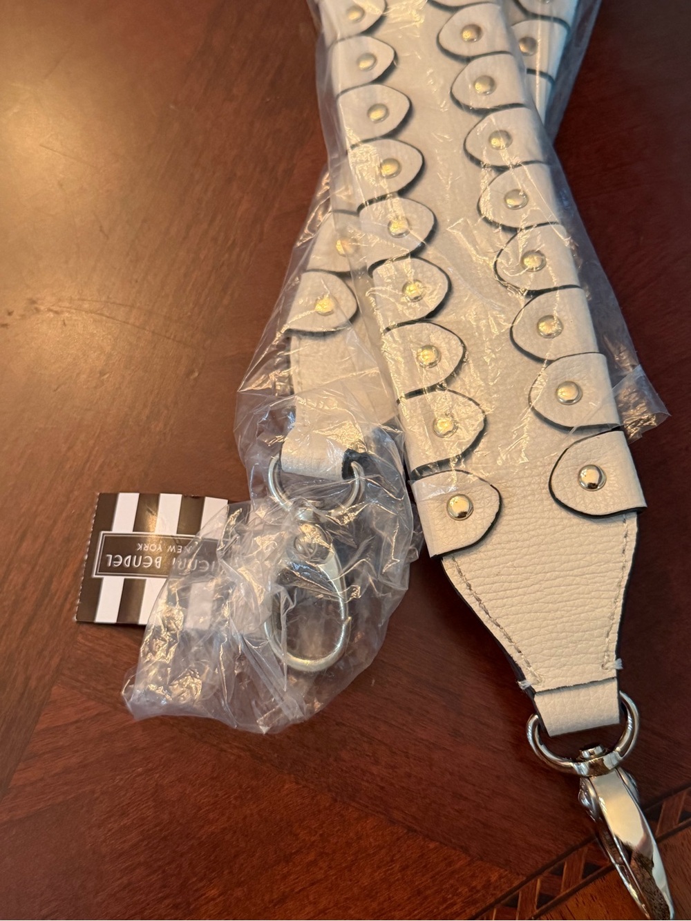 Henri Bendel Rivington Novelty Replacement Strap NWT Off White and Silver